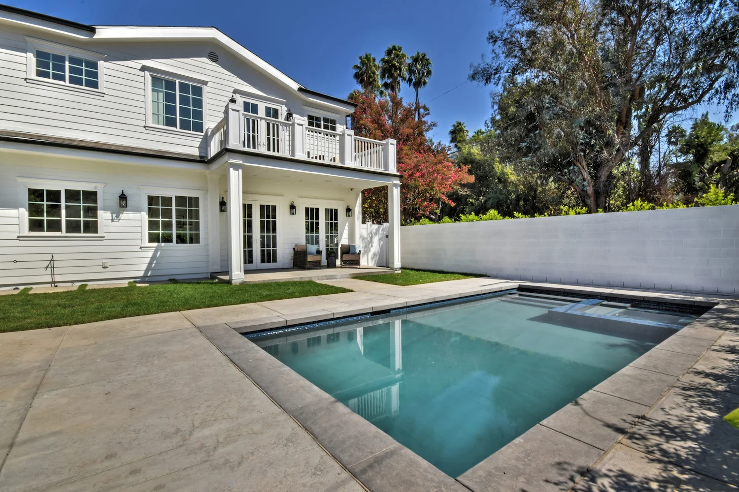 Living room with white oak millwork