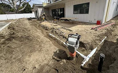 Plumbing system installation during custom home construction by R Builders