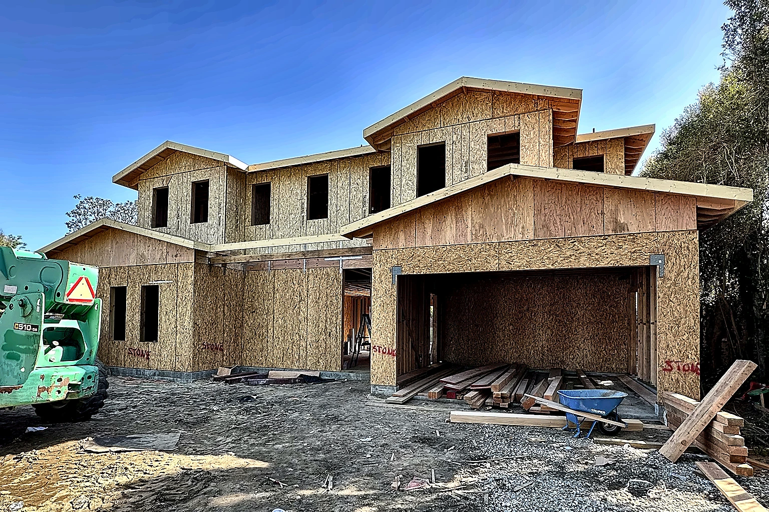 Whole-home remodeling and structural framing in progress at a Los Angeles residence