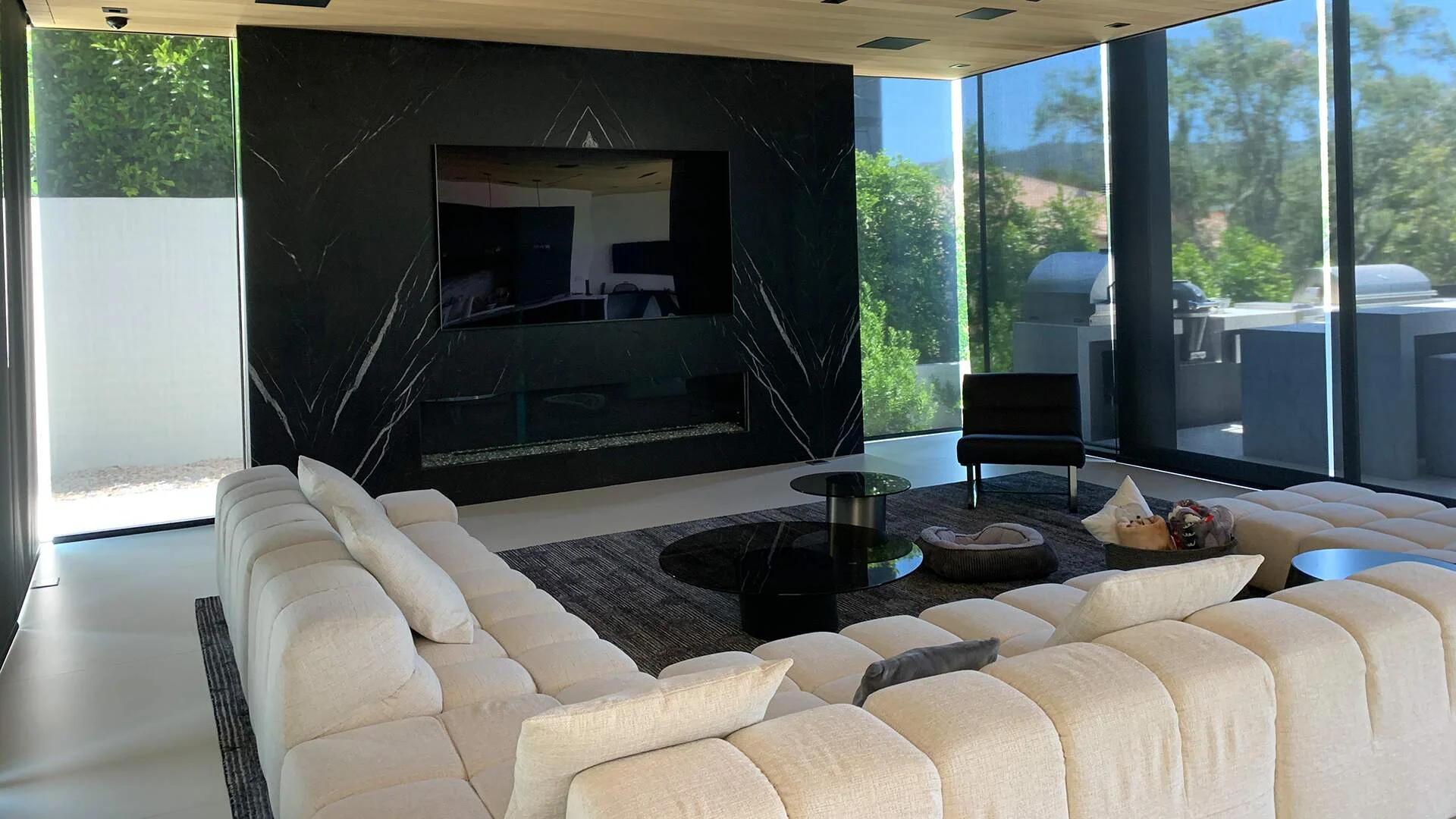 Commercial construction project exterior with glass façade by R Builders