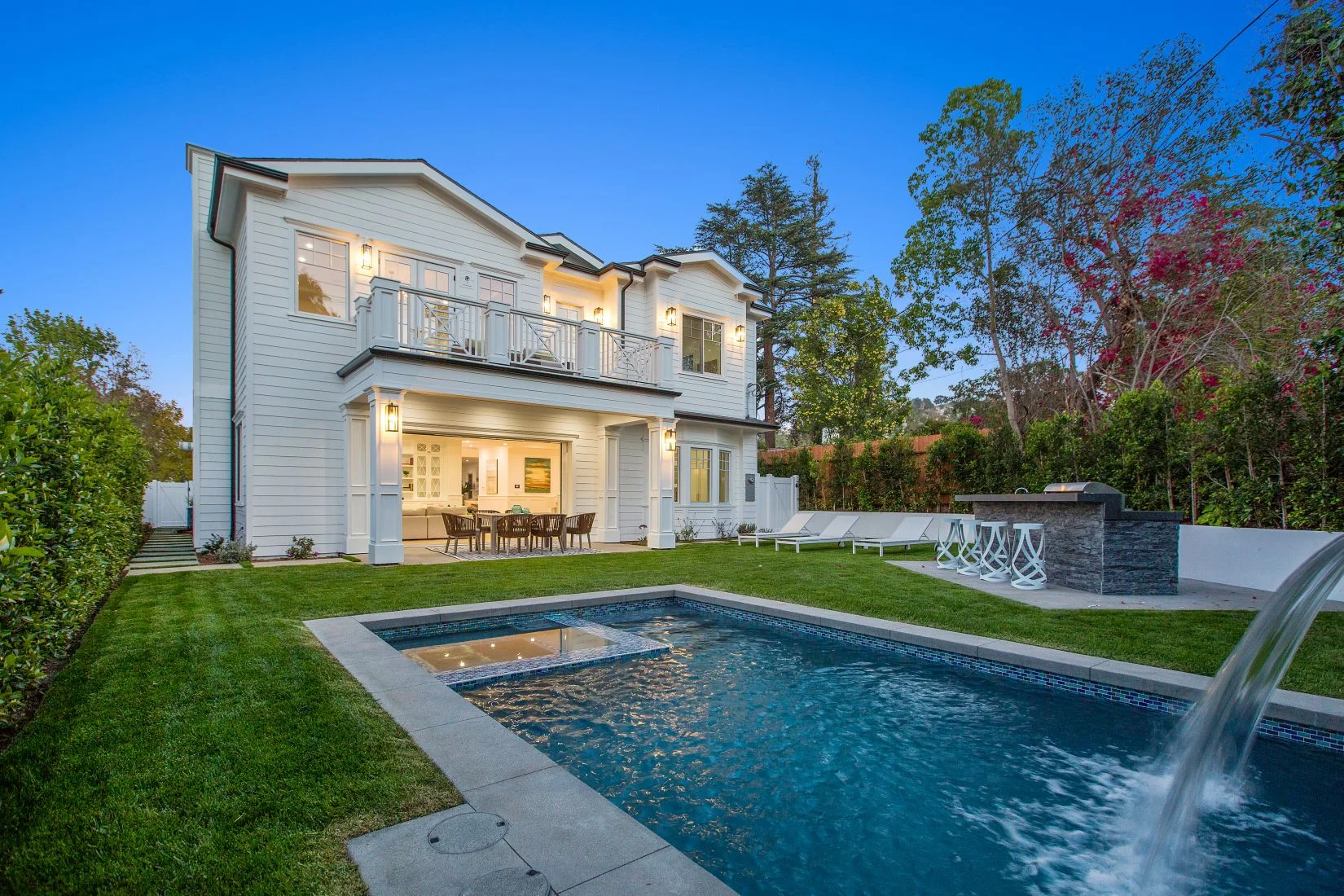 Living room with white oak millwork