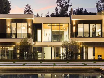 Hutton modern luxury residence exterior designed by R Builders in Beverly Hills