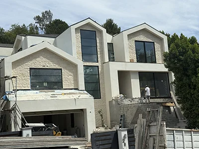 Luxury modern home exterior in Beverly Hills built by R Builders