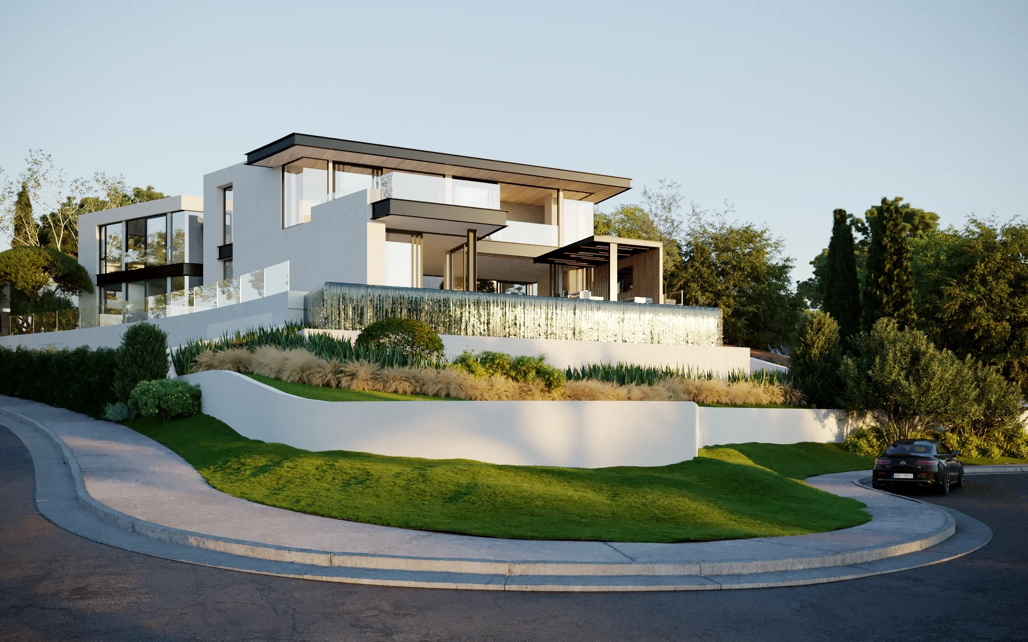 Radford exterior dusk view