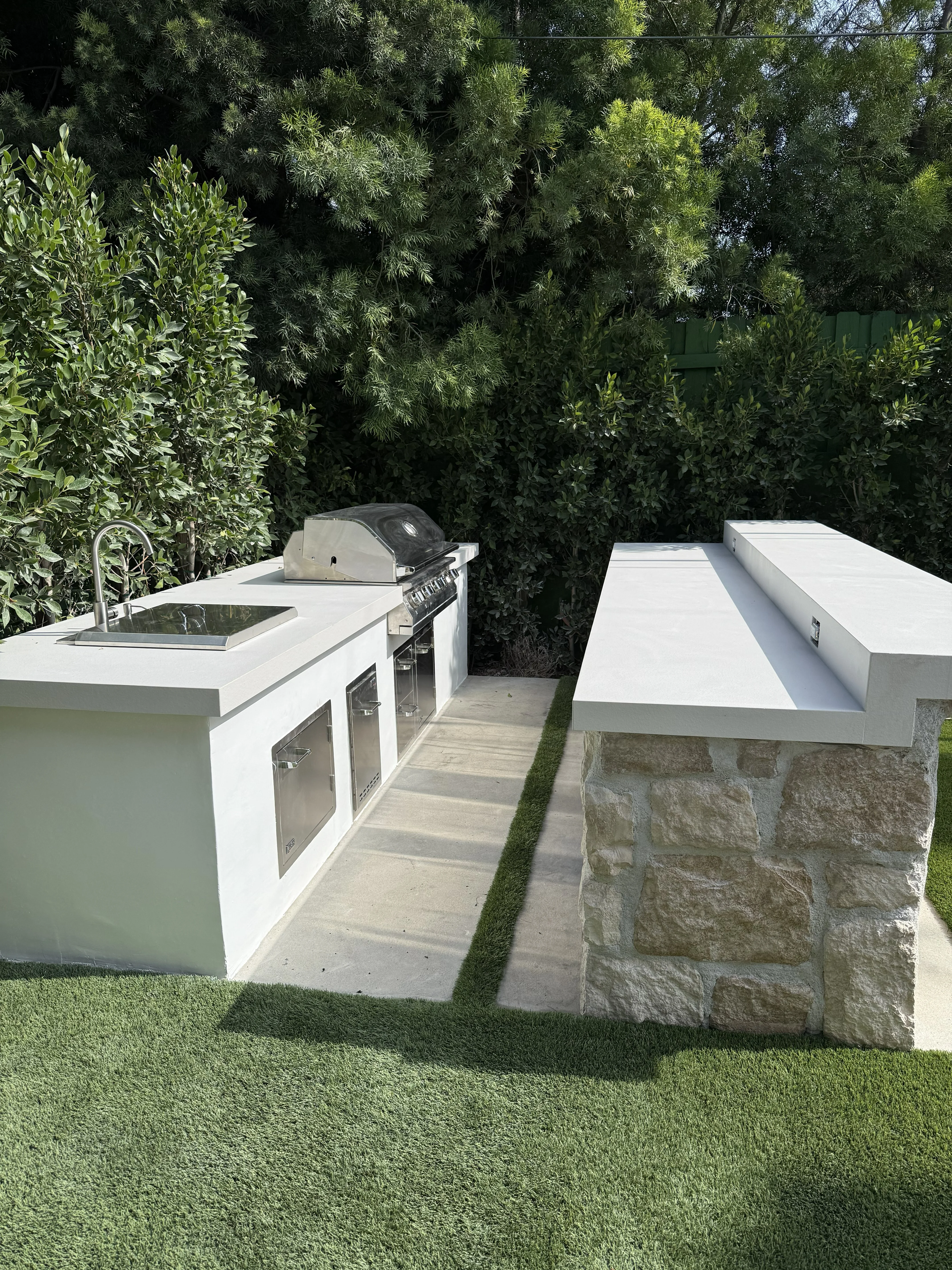 Living room with white oak millwork